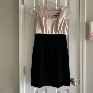 Vintage CDC Empire Waist Evening Dress Taupe Rhinestones Black Sz 4